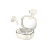 Căști Bluetooth TWS cu carcasă transparentă și afișaj digital, Shadow (EQ6), alb lăptos