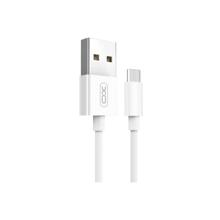 Cablu de date și încărcare XO Design, NB47, USB la MicroUSB, 1m, 2.4 A, Alb
