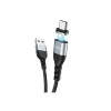 Cablu de încărcare și transfer de date, USB magnetic MicroUSB, 2.4A, 1.2m, (U96) Negru
