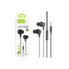 Căști cu fir și microfon M114, mufă 1 m 3,5 mm - negre