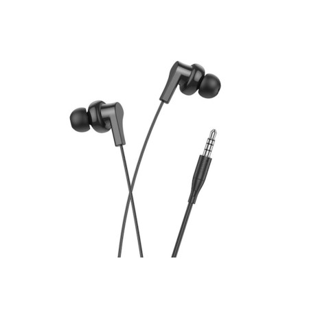 Căști cu fir și microfon M114, mufă 1 m 3,5 mm - negre