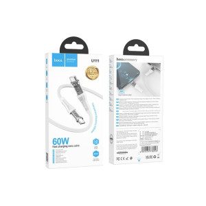 Cablu Date si Incarcare (U111), USB-C, PD60W, QC3.0, 1m, Gri фото