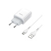 Încărcător C73A 2xUSB + Cablu de date Type-C, 1m, Alb
