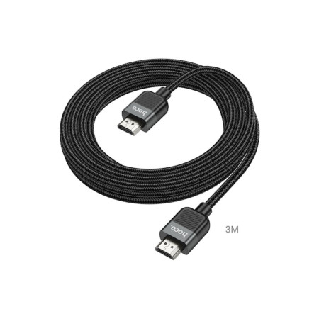Cablu HDMI Hoco HDTV 2.0, 4K 60Hz, 18Gbps, 3m – Compatibil cu TV, Monitor, PC, Laptop, Consolă,