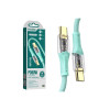 Cablu Date si Incarcare (KSC-809), USB-C, PD60W, QC3.0, Braided, LED Power, 1m, Green