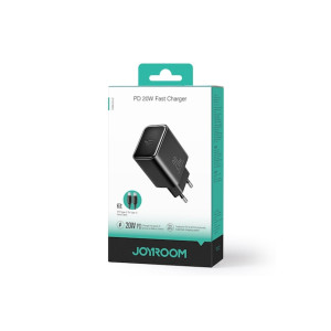 Încărcător de rețea (JR-TCF06) + cablu USB-C, 20W, 1xUSB-C, PD, negru фото