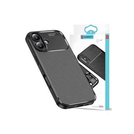 Carcasă pentru iPhone 17, textură carbon, TPU, neagră