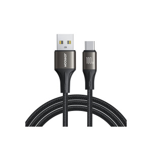 Cablu Light-Speed USB-A - USB-C cu transfer rapid, 100W, 1,2m, negru фото