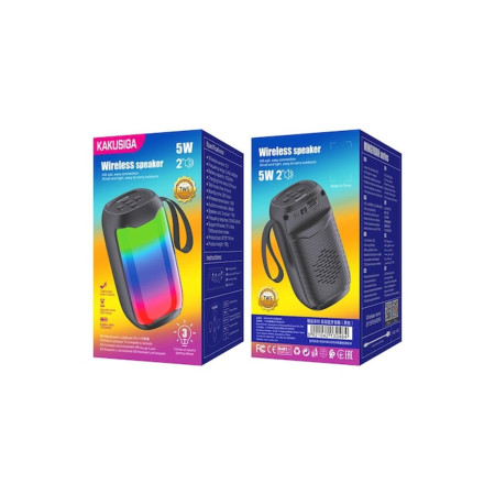 Boxă portabilă (KSC-823), Wireless BT 5.0, 1.5W, 1200mAh, card TF, lumină ambientală, negru