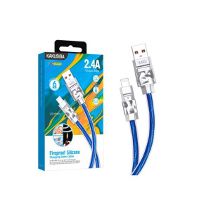 Cablu Date si Incarcare (KSC-956), USB-A la Lightning, 2.4A, 1m, Albastru фото