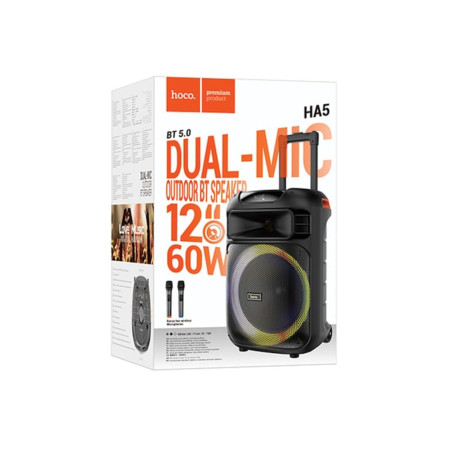 Boxă de exterior (HA5), portabilă, BT 5.0, cu 2 microfoane wireless, karaoke, 7000mAh, card TF