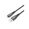 Cablu de date și încărcare (U133), USB-A la Lightning, 2.4A, împletit, 1.2m, gri