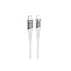 Cablu de date și încărcare cu încărcare rapidă, Tip C la Tip C, 60W, Alb, 1.2m, U111