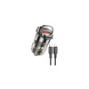 Încărcător auto (KSC-1193) + cablu Lightning, 1m, PD36W, 1xUSB-C, 1xUSB-A, negru