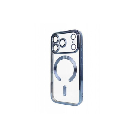 Carcasă pentru iPhone 17 Pro, MagCase, TPU transparent, ramă albastră