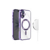 Carcasă pentru iPhone 17, MagCase, TPU transparent cu ramă mov