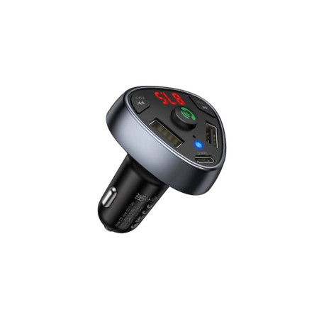 Încărcător auto cu modulator FM, Bluetooth, 2xUSB, 1xUSB Tip-C, 3.1A, 18W, Negru - E15