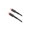 Cablu de încărcare USB-C la Lightning X59 Victory 20W, 2M, Textil, Negru