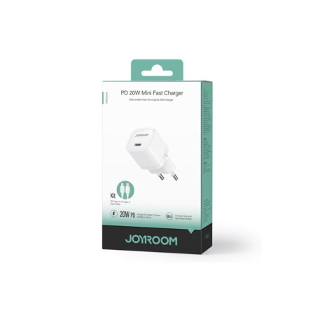 Încărcător JR-TCF02 + cablu USB-C, 20W, PD, alb