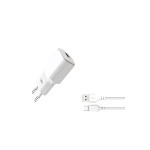 Încărcător de rețea L73, USB, 12W, 2.4A, cablu Micro-USB inclus, alb фото