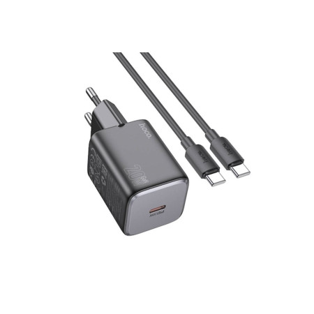 Încărcător de telefon N40 Mighty USB-C 20W cu cablu USB-C, negru