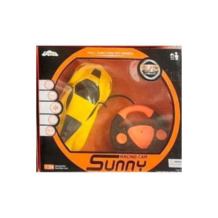 Racing car with steering wheel, scale 1:24, remote control, toy for children, battery-powered, 24x28