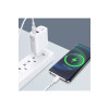 Încărcător de rețea, 40W PD, încărcare rapidă 3.0, 2 porturi USB-C + cablu Lightning, alb