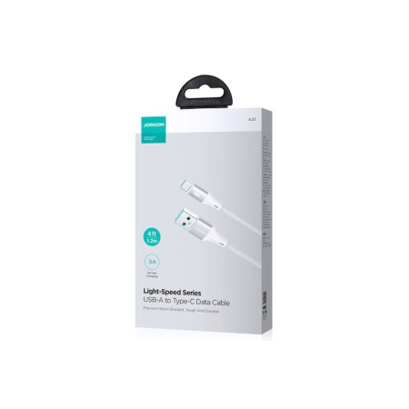 Cablu Date si Incarcare (A25-AC3), USB-A la USB-C, 3A, Braided, 1.2m, White