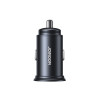 Încărcător auto mini 60W USB-A QC3.0 USB-C PD Negru