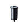 Încărcător auto mini 60W USB-A QC3.0 USB-C PD Negru