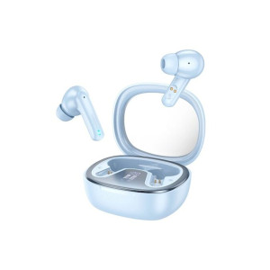 Căști Bluetooth TWS cu carcasă transparentă și afișaj digital, Shadow (EQ6), albastre Căști Bluetooth TWS cu carcasă transparentă și afișaj digital, Shadow (EQ6), albastre фото