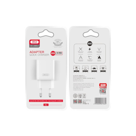 (L99) - Încărcător de rețea, 2.4A, 1xUSB-A, QC 3.0, ALB