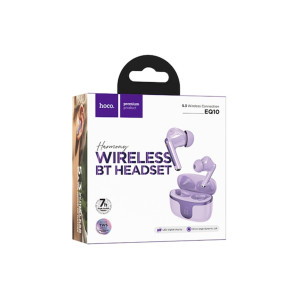 Căști wireless EQ10, BT 5.3, autonomie în standby de 180 ore, 300mAh, LED de alimentare, Harmony, violet фото