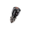 Încărcător auto Kakusiga KSC-1174 cu încărcare rapidă, 75W PD, cu porturi duble și cablu Lightning - Negru