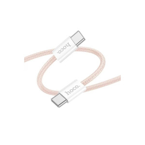 Cablu de date și încărcare (X104), USB-C, PD60W, QC3.0, împletit, 2m, roz фото