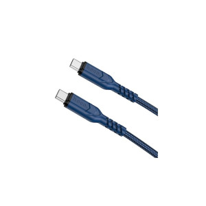 Cablu Date Si Incarcare Usb-C La Usb-C, Power Delivery 60W, X59 Victory, Lungime 2m, Textil, Bl фото