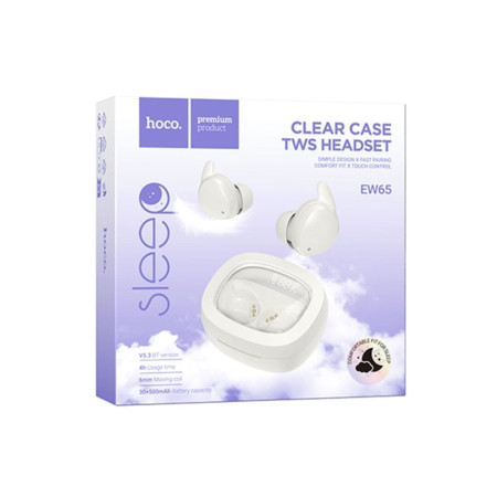 Casti Wireless (EW65), Căști intraauriculare, BT 5.3, 180h Standby, Anulare zgomot, Alb