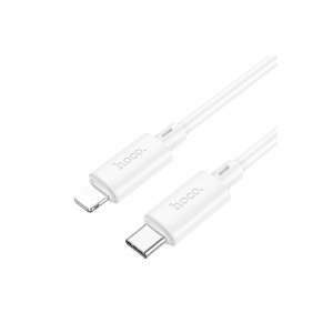 Cablu de date și încărcare X88, USB-C la Lightning, 2.4A, 1m, alb фото