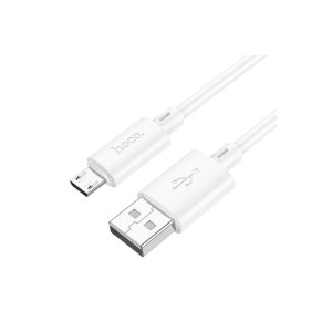 Cablu pentru transfer de date și încărcare, X88, USB la Micro USB, 2.4A, 1m, Alb фото