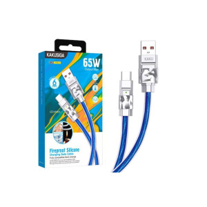 Cablu Date si Incarcare (KSC-956), USB-A la USB-C, 65W, 1m, Albastru фото