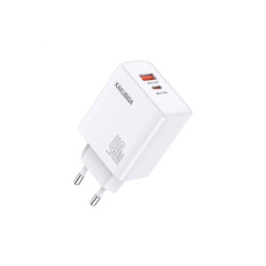 Incarcator Retea Dual Port KSC-936, Încărcare rapidă 40W, 1xUSB-C, 1xUSB-A, Alb фото
