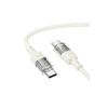 Cablu U129, USB-C la USB-C, Încărcare rapidă, 60W, Bej, 1.2m