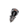 Încărcător auto Kakusiga, 60W, 1 port USB-C, 1 port USB-A, încărcare rapidă 3.0 + cablu Type-C, negru