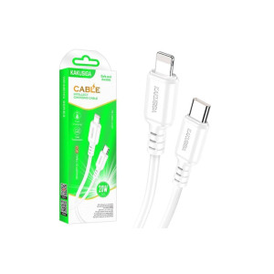 Cablu de date și încărcare (KSC-982) USB-C la Lightning, PD20W, QC3.0, 1m, alb фото