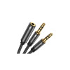Cablu splitter audio Aux 3.5 mm (mamă) - 2x 3.5 mm (mascul - microfon și căști) 0.2m