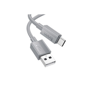 Cablu pentru iPhone 15/16 și Android, USB la Type-C, X107, Alimentare 3A, 1m, Silicon, Gri фото