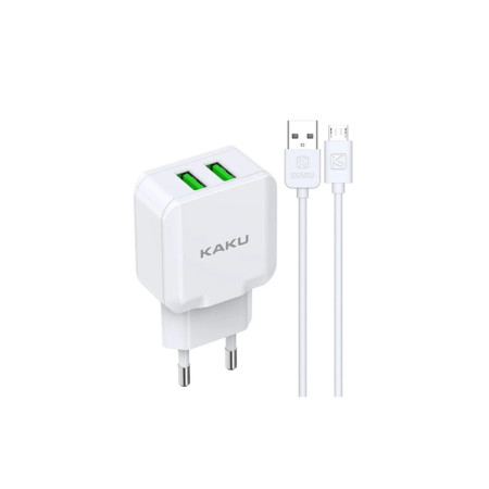 Incarcator Retea KSC-414 10W 2.4A 2xUSB-A cu cablu tip Lightning, Alb