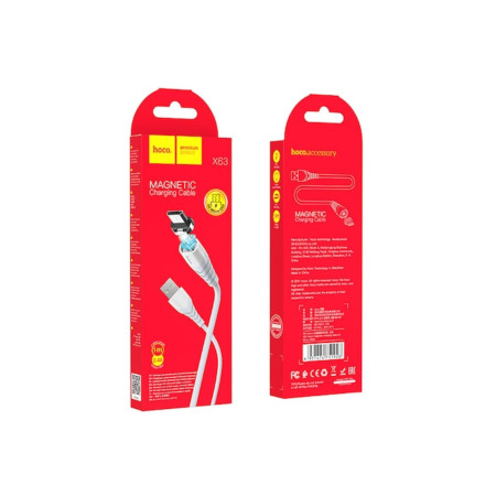 Cablu X63 Racer USB-A la MicroUSB, 18W, 2.4A, 1m, Alb