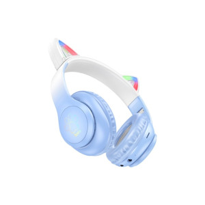 Căști tip ureche de pisică, W42, Bluetooth 5.3, LED cu 7 culori, Over-Ear, 400mAh, Albastru Căști tip ureche de pisică, W42, Bluetooth 5.3, LED cu 7 culori, Over-Ear, 400mAh, Albastru фото