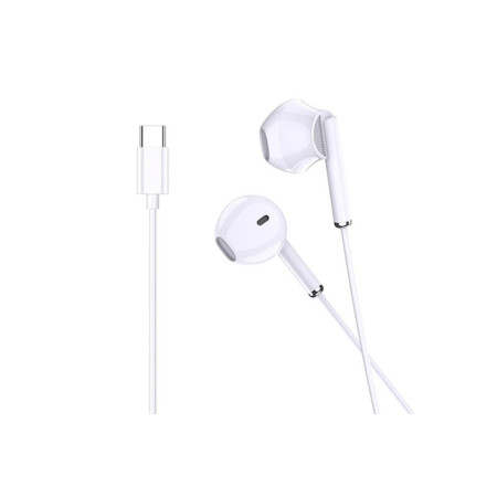 Căști cu fir Kakusiga KSC-1295 cu microfon, 1m Tip-C - Albe